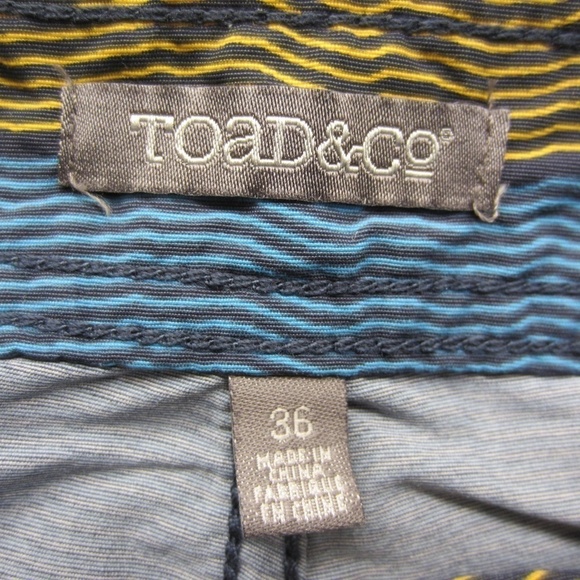 Toad& Co Men's 36 Swim Trucks short Stripe, drawstring, button zip pockets - Picture 5 of 16